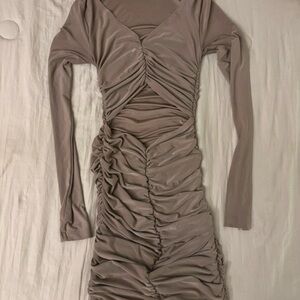 Chic Long Sleeve Ruched Dress